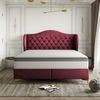 Polsterbett Doppelbett PELAGIO Stoff Whisper Bordeauxrot 140x200cm inkl. Matratze Bild 2