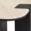 IDIMEX Couchtisch DELHI, Beistelltisch 50 cm aus Travertin und Mango Massivholz Beige/Schwarz Bild 3