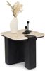 IDIMEX Couchtisch DELHI, Beistelltisch 50 cm aus Travertin und Mango Massivholz Beige/Schwarz Bild 2
