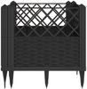 vidaXL Pflanzkasten mit Erdspießen Schwarz 43,5x43,5x43,5 cm PP 368007 Bild 4