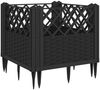 vidaXL Pflanzkasten mit Erdspießen Schwarz 43,5x43,5x43,5 cm PP 368007 Bild 2