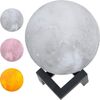 Grundig LED Nachtlicht Mond Lampe 3D Nachtlampe Mondkugel Tischlampe Mondlicht Tischleuchte, LED fest integriert, Natürliches Weiß, Stimmungsvolles Orange, Mystisches Rosa, leuchtet in 3 Farben Bild 4