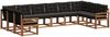 vidaXL Outdoor-Sofagarnitur mit Kissen 10 pcs Natürlich und Schwarz 3369099 Bild 2