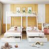 Bett 140x200 cm & 2×90x200 cm Dreibett-Set aus Metall mit Stauraum – teilbar und platzsparend Bild 2