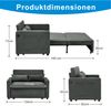 2-Sitzer Schlafsofa H 73 x T 195 x B 134 cm aus Stoff in Dunkelgrau mit USB-Anschluss und Slide-to-Transform-System Bild 5