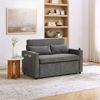 2-Sitzer Schlafsofa H 73 x T 195 x B 134 cm aus Stoff in Dunkelgrau mit USB-Anschluss und Slide-to-Transform-System Bild 2