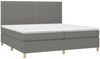vidaXL Boxspringbett mit Matratze Dunkelgrau 200x200 cm Stoff, Härtegrad: H2 [3142522] Bild 3