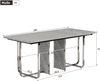 Esstisch, L180*B80*H75cm, moderner Esstisch, stabiler Esstisch, Metallbeine, großer Esstisch, rechteckiger Esstisch, Esstisch für 6 Personen, moderner einfacher Esstisch, Grau + Silber Bild 4