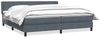 vidaXL Boxspringbett mit Matratze Dunkelgrau 180x220 cm Samt 3317998 Bild 2