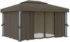 vidaXL Pavillon mit Vorhang, Aluminium/Polyester Taupe, 4x3 m Bild 2