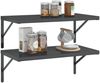vidaXL Wandregale 2 Stk. 75x40 cm Schwarz Edelstahl 3214514 Bild 4