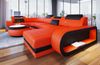 Wohnlandschaft Berlin U Form aus Leder - Ledermix - orange-schwarz - Rechts Bild 3