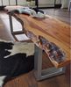 Baumbank Akazie 180x38x45 walnuss lackiert FREEFORM 2 #06 Bild 4