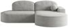 Ecksofa Schlafsofa Sofa GIRONA Stoff Arena Grau Ottomane Rechts Bild 2