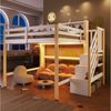 Flieks Hochbett Kinderbett 140x200 cm mit LED-Beleuchtung und Stauraumtreppe Bild 4