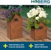 Hoberg Blumenkasten Rost-Pflanztöpfe 2er-Set 20cm & 28cm (2 St), Deko Garten Balkon Terrasse Pflanzgefäß Windlicht Bild 3