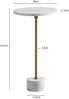 Beistelltisch Echter Marmor Metall 30 x 30 x 55,5 cm Anstelltisch Weiß Gold, Kleiner Abstelltisch Rund, Wohnzimmertisch Couch Modern, Marmortisch Hoch Bild 4