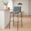 2er Set Barhocker Hoover Stoff 4-Fuß Gestell schwarz, grau Bild 3