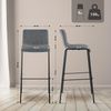 2er Set Barhocker Hoover Stoff 4-Fuß Gestell schwarz, grau Bild 2