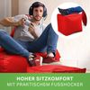 Green Bean® Bean Bag-Sitzsack + Hocker, 2er-Set, waschbar & schmutzabweisend, Polyester / PVC, EPS-Füllung, Rot Bild 4