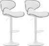 2er Set Barhocker FAMIR - Kunstleder Weiß 46x49x88 cm Weiß | Barstuhl Mit Lehne Tresenhocker Tresenstuhl Kneipenhocker Kneipenstuhl Bild 1