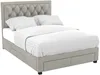 Vente-unique - LEOPOLD Bett SamtStoff Beige - B 145 cm x H 122,2 cm x L 206,5 cm Bild 2