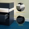 Nachttisch Mit LED-Beleuchtung 3 Schubladen Acryl Platte Spanplatte,Massivholz,Schwarz Bild 4