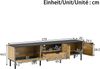 Mosaik-TV-Schrank, TV-Lowboard,2-türig mit Schublade, Wohnzimmer Medienkommode, Holzoptik, Spanplatte, Metallfüße, offenes Fach Bild 4
