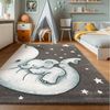 SIMPEX24 Teppich Elefant Design, Läufer, Höhe: 11 mm, Kinderteppich Elefant Design Baby Teppich Kinderzimmer Pflegeleicht Bild 5
