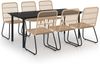 vidaXL 7-tlg. Garten-Essgruppe Poly Rattan und Glas 3060241 Bild 2