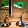 Antike LED Schreibtischlampe mit grünem Glasschirm Bild 5