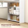 Klappbarer Esstisch, für kleine Räume geeignet, mit 4 diskreten Regalen, faltbarer Küchentisch, Anti-Kipp-Funktion, Weiß Bild 5