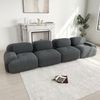 Flieks Modulares Cord Sofa 4-Sitzer, Cloud Sofa rahmenlos, bodennah mit tiefer Sitzfläche, weich & bequem, rutschfest, Grau Bild 2