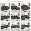 Flieks Modulares Cord Sofa 4-Sitzer, Cloud Sofa rahmenlos, bodennah mit tiefer Sitzfläche, weich & bequem, rutschfest, Grau Bild 5