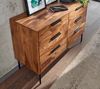 Kommode 117x80x42 cm Sheesham Massivholz / Metall Schubladenkommode, Industri... Bild 5