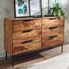 Kommode 117x80x42 cm Sheesham Massivholz / Metall Schubladenkommode, Industri... Bild 2