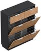 Schuhschrank Domus-XXL 2 Softeinzüge 4 Klappen 16 Paar Oak : Oak / Grafit Bild 5