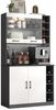 100x47x187cm Küchenbuffetschrank mit LED-Beleuchtung,Kabelloch,verstellbare Ablagen Bild 4