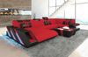 Polster Wohnlandschaft Apollonia U-Form - Mikrofaserstoff - Rot-Schwarz - Links Bild 2