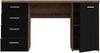 Schreibtisch >NET106< mit 4 Schubladen, in Schwarz/Schlammeiche Dekor - 145x76,3x60cm (BxHxT) Bild 4