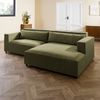 Ecksofa Ottomane rechts Cord Velours 266x150x80 grün FINN Bild 3