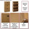 Schuhschrank HWC-O39, Schuhkipper Schuhregal 3 Klappen Klappfächer MDF Melamin Metall 117x60x24cm ~ Holzoptik schwarz Bild 2