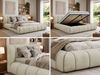 Polsterbett NUBEA CLASSIC Bettkasten & Stauraum, Gasdruckfeder-Lift, inkl. Lattenrost, wahlweise 7-Zonen Matratze & 3D-Bezug - 140 x 200 cm - Beige Velvet - VIRE LUX Bild 2