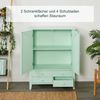 Relaxdays Türkises Sideboard mit Rattanoptik Bild 4