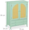 Relaxdays Türkises Sideboard mit Rattanoptik Bild 5