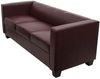 3er Sofa Couch Loungesofa Lille ~ Kunstleder, rot-braun Bild 4