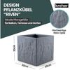 Kreher Pflanzkübel 'Riven' aus Kunststoff, Stein Optik, Anthrazit (Größe wählbar) (1 St) Bild 2