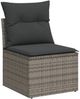vidaXL 10-tlg. Garten-Sofagarnitur mit Kissen Grau Poly Rattan 3268130 Bild 4