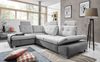 Ecksofa Schlafsofa REMON XL Grau/ Hellgrau Ottomane Links Bild 1