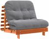 vidaXL Futon Schlafsofa mit Matratze Braun 90x206x11 Massivholz Kiefer 846763 Bild 2
